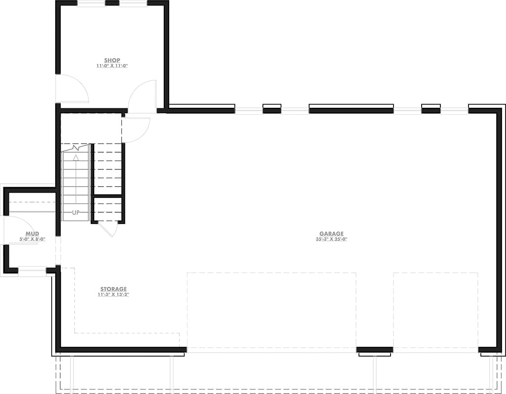 Floor Plan 2 - The Loftbrace 1-Bedroom Rustic Farmhouse Carriage with Workshop Designed for Couples Who Married Their Best Friend and Their Best Friend's Hobbies