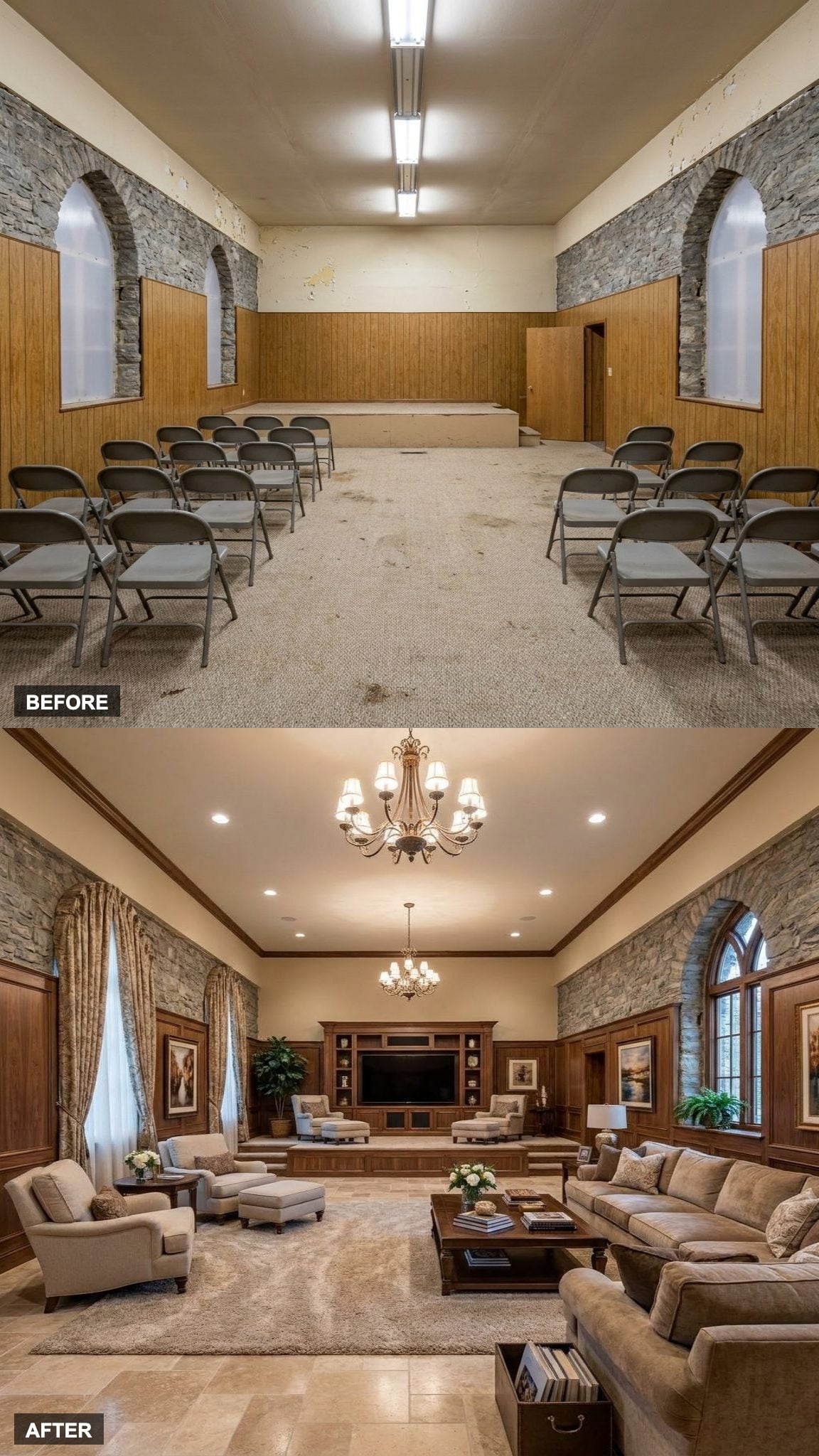 Family Great Room with Bell-Tower Reading Nook and Open Kitchen