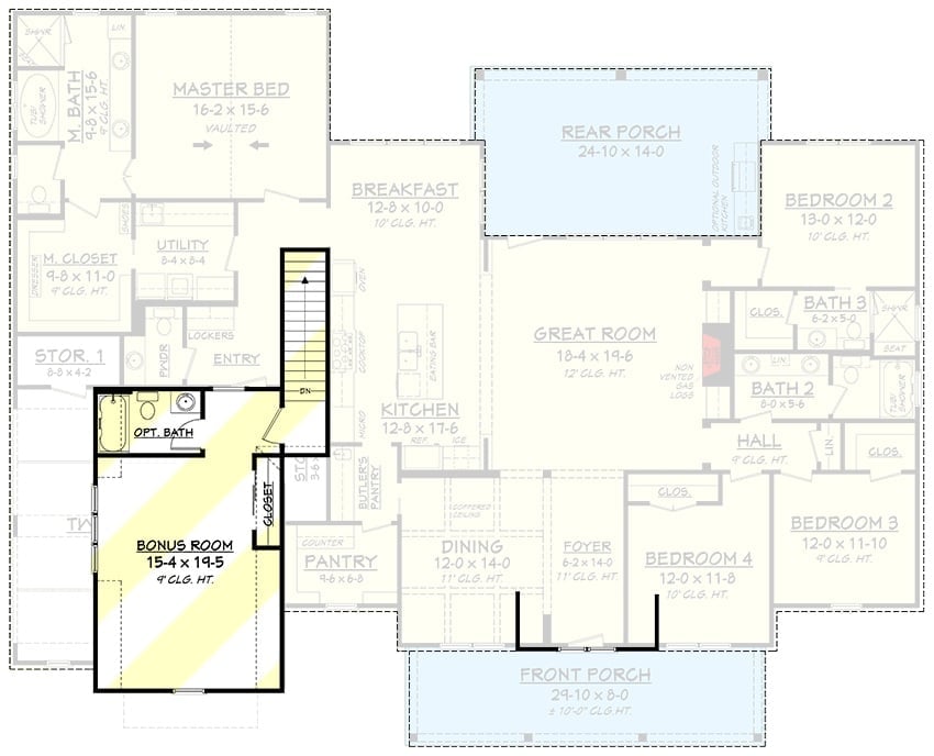 Floor Plan 2 - Magnolia Grove 4-Bedroom Modern Farmhouse with Bonus Room Designed for Families Who Actually Like Spending Time Together