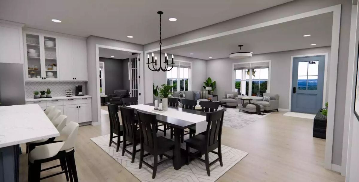 Open-Plan Dining Where the Kitchen, Table, and Living Room Actually Talk to Each Other