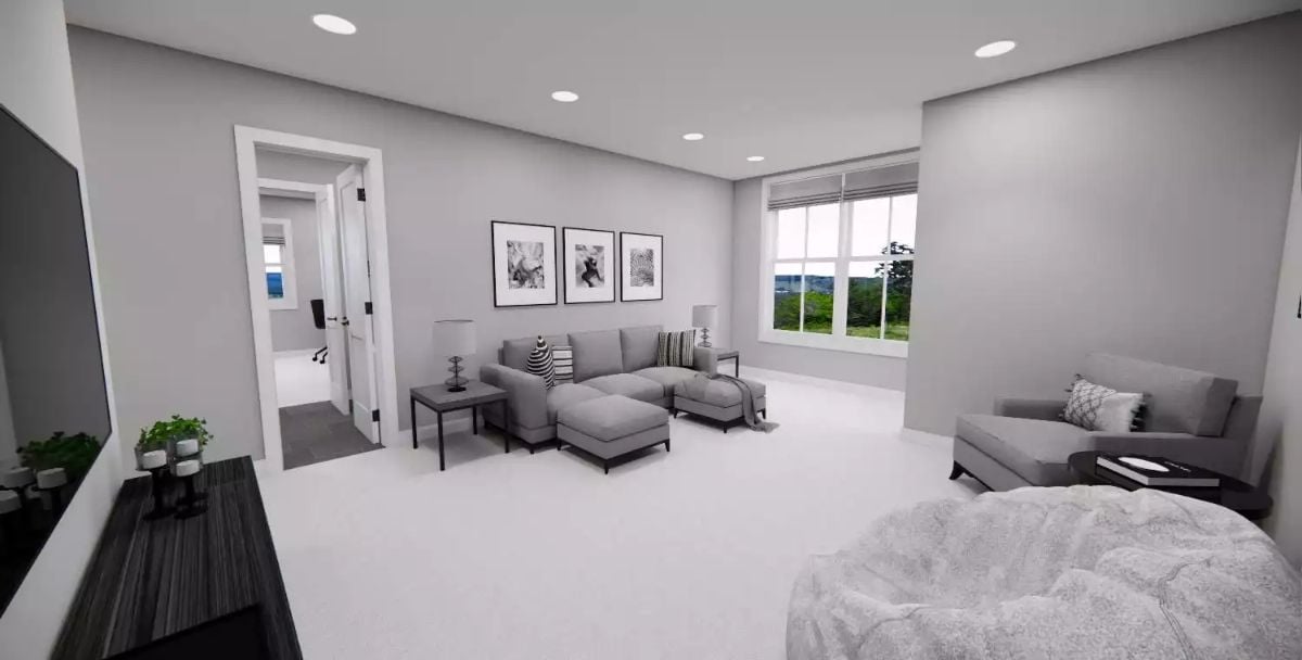Sectional Placement and Recessed Lighting That Make a Large Room Feel Intentional
