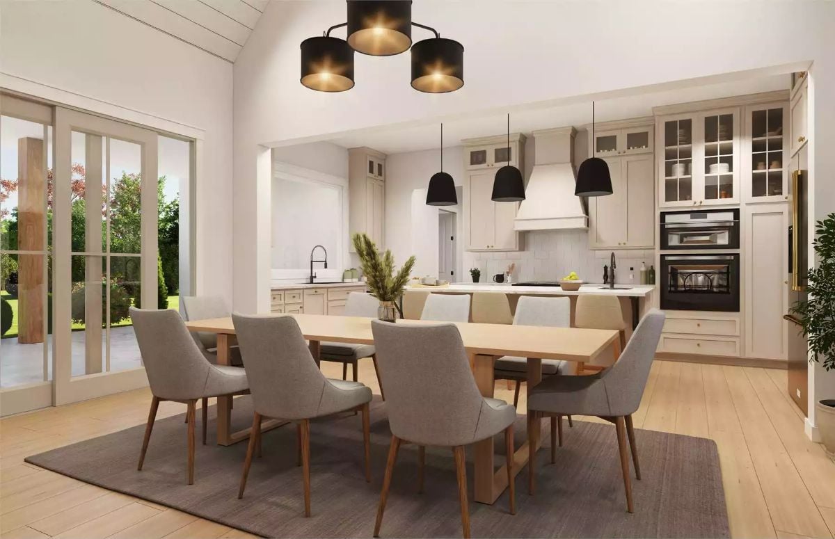 Dining Room Pulls Kitchen and Outdoors Into the Same Conversation