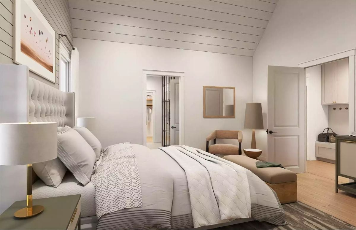 Vaulted Shiplap Ceiling Turns a Bedroom Into Something Worth Coming Home To