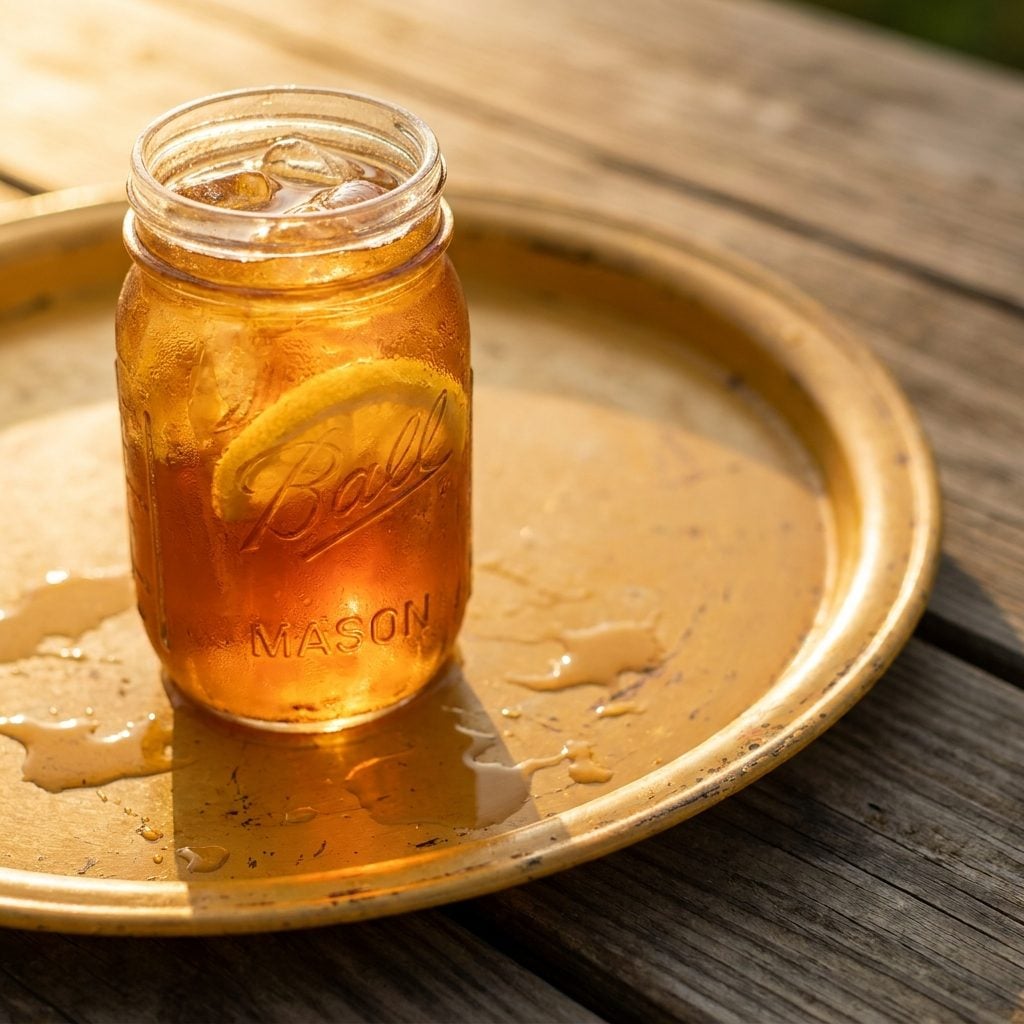 The Mason Jar of Iced Tea Mom Brought Out on a Tray
