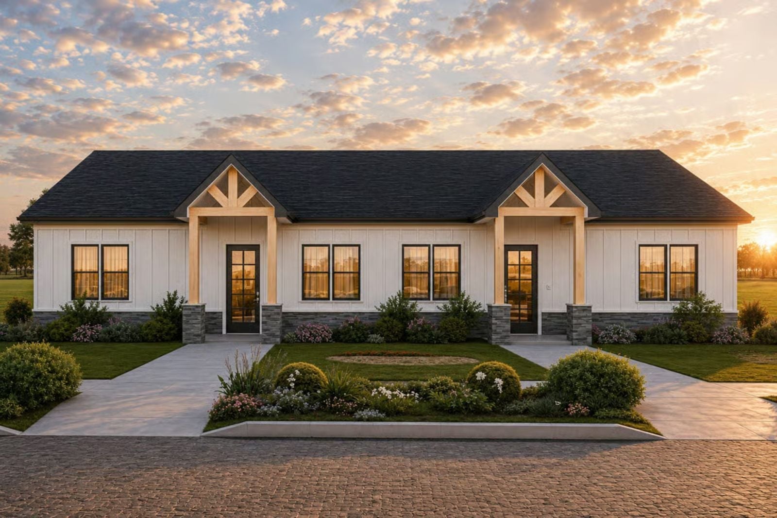 Meadowgate 2-Bedroom Modern Barndominium Duplex with Open-Concept Living Designed for Families with In-Laws Who Might Be Moving In Whether You Like It or Not (Floor Plan)