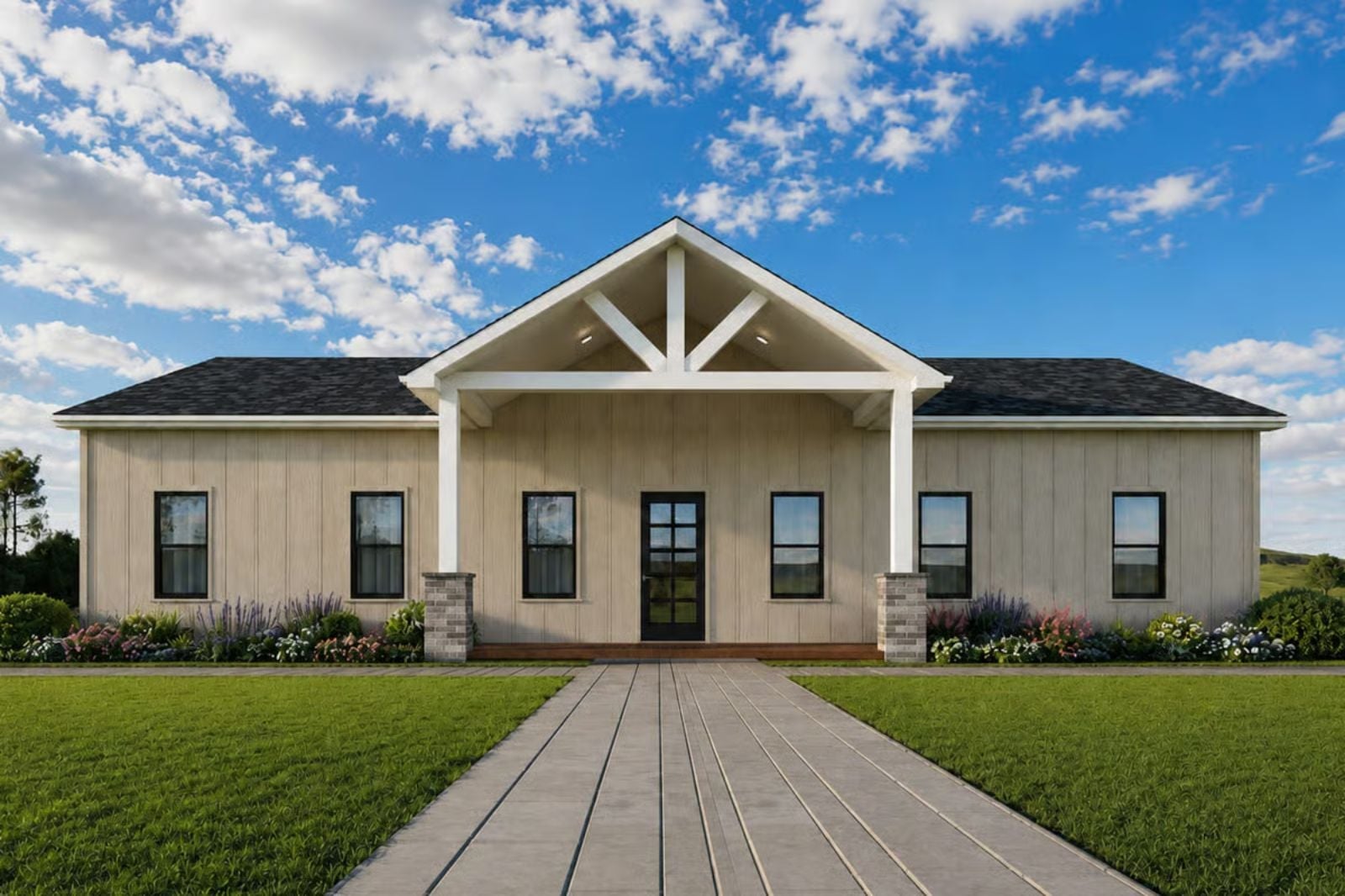 Meadowridge 3-Bedroom Barndominium Farmhouse with Covered Porch Designed for Families Who Refuse to Live in a Cookie-Cutter Subdivision (Floor Plan)