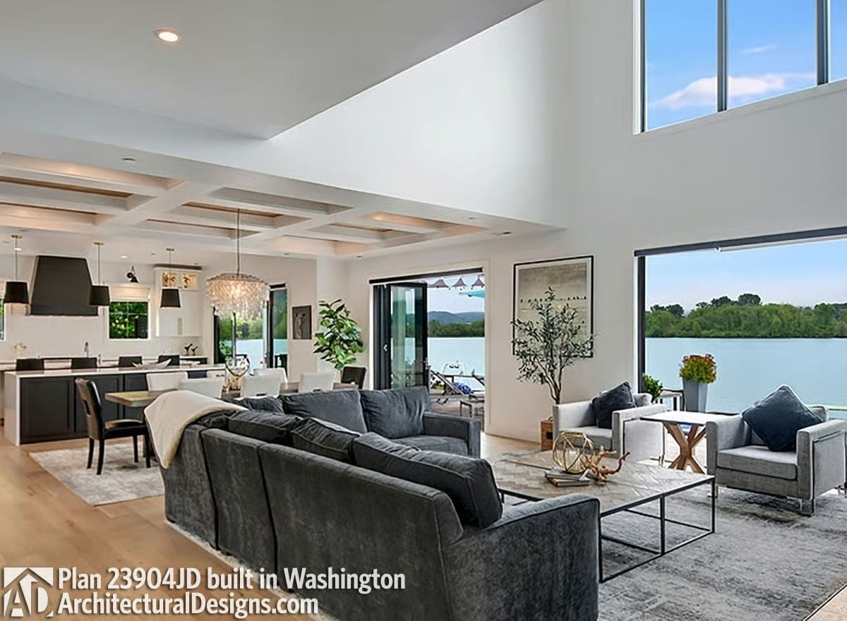 Lake Views Do the Heavy Lifting When Your Living Room Has Walls of Glass