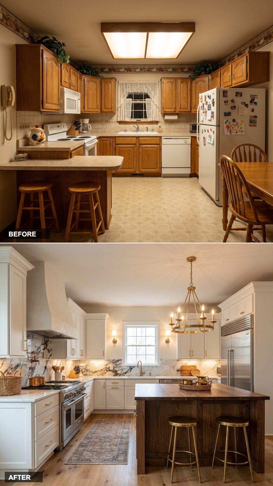Modern Farmhouse Perfection with Plaster Hood and Walnut Island