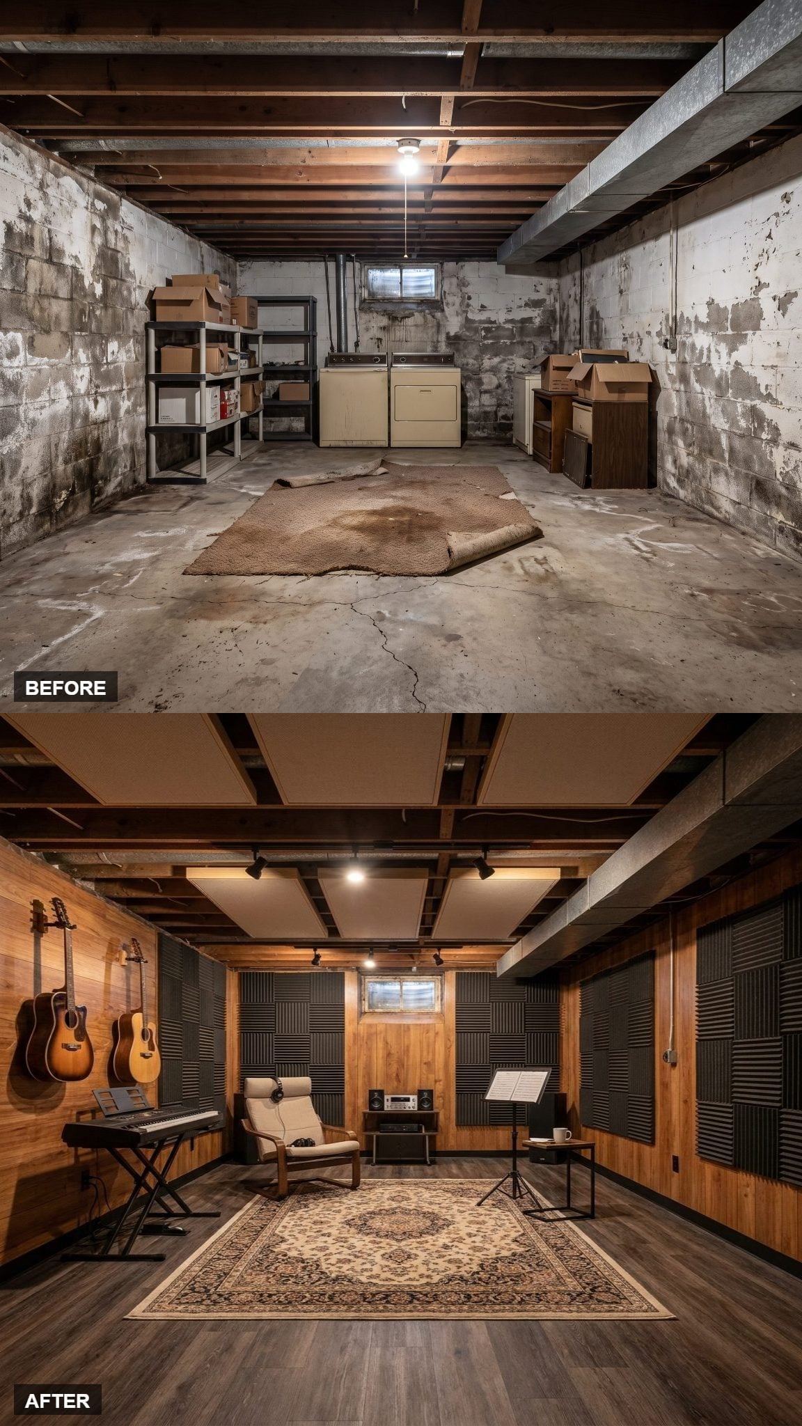 Modern Music Room in Warm Wood and Acoustic Panels