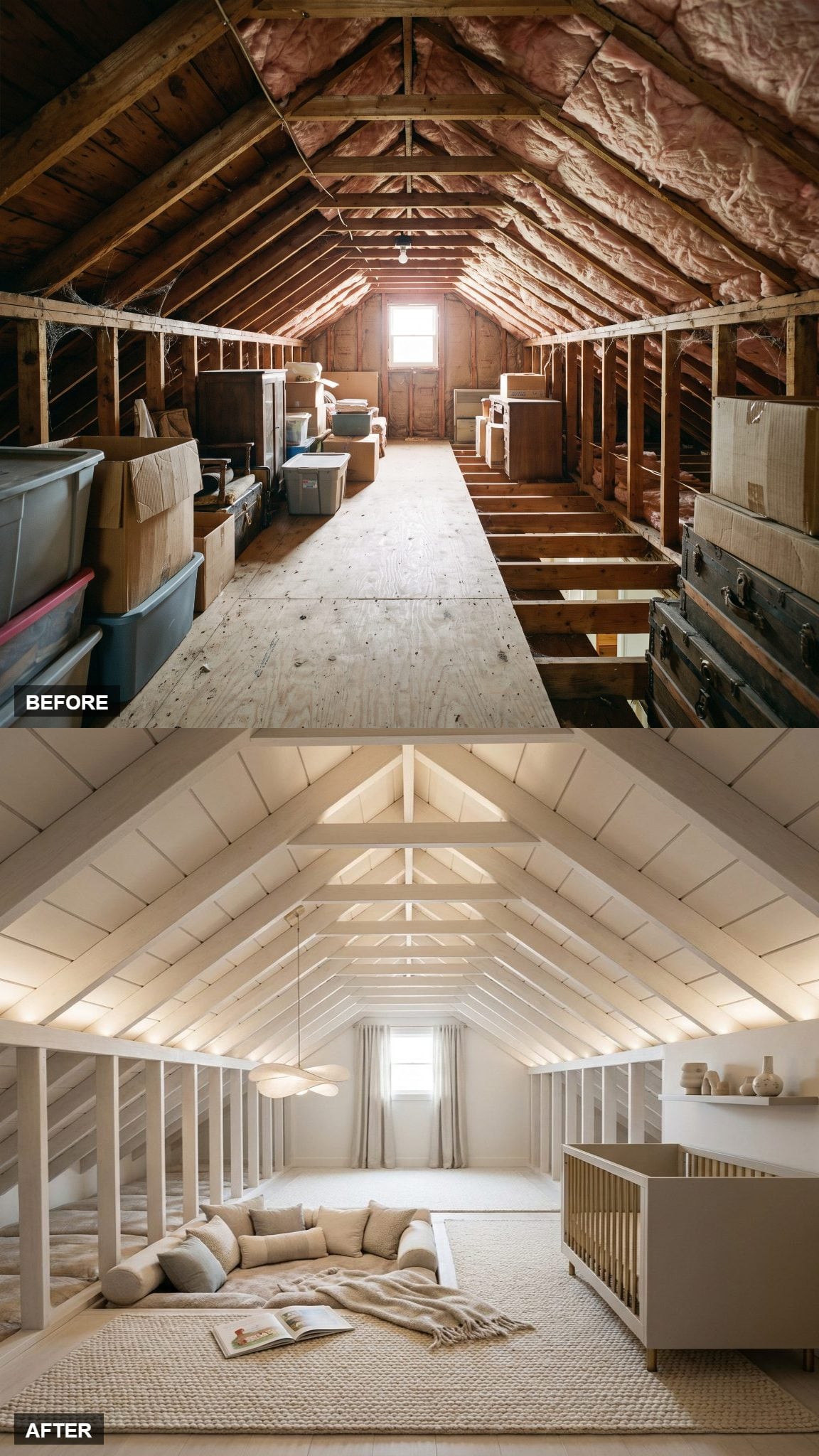 A Sunken Reading Pit Turns a Low Eave Into an Asset