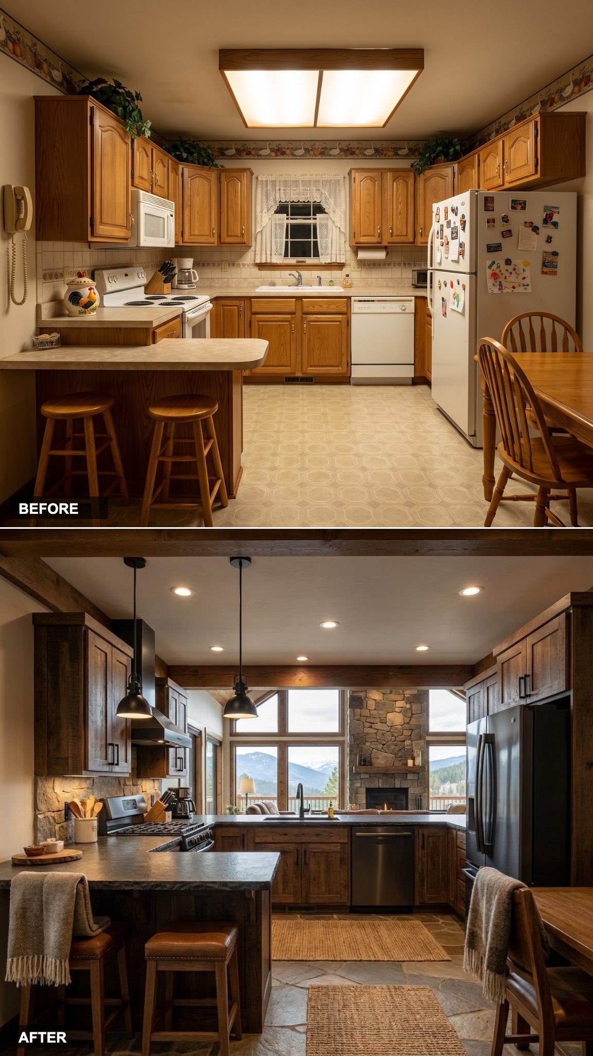 Mountain Modern Retreat with Reclaimed Oak, Leathered Granite, and Black Steel