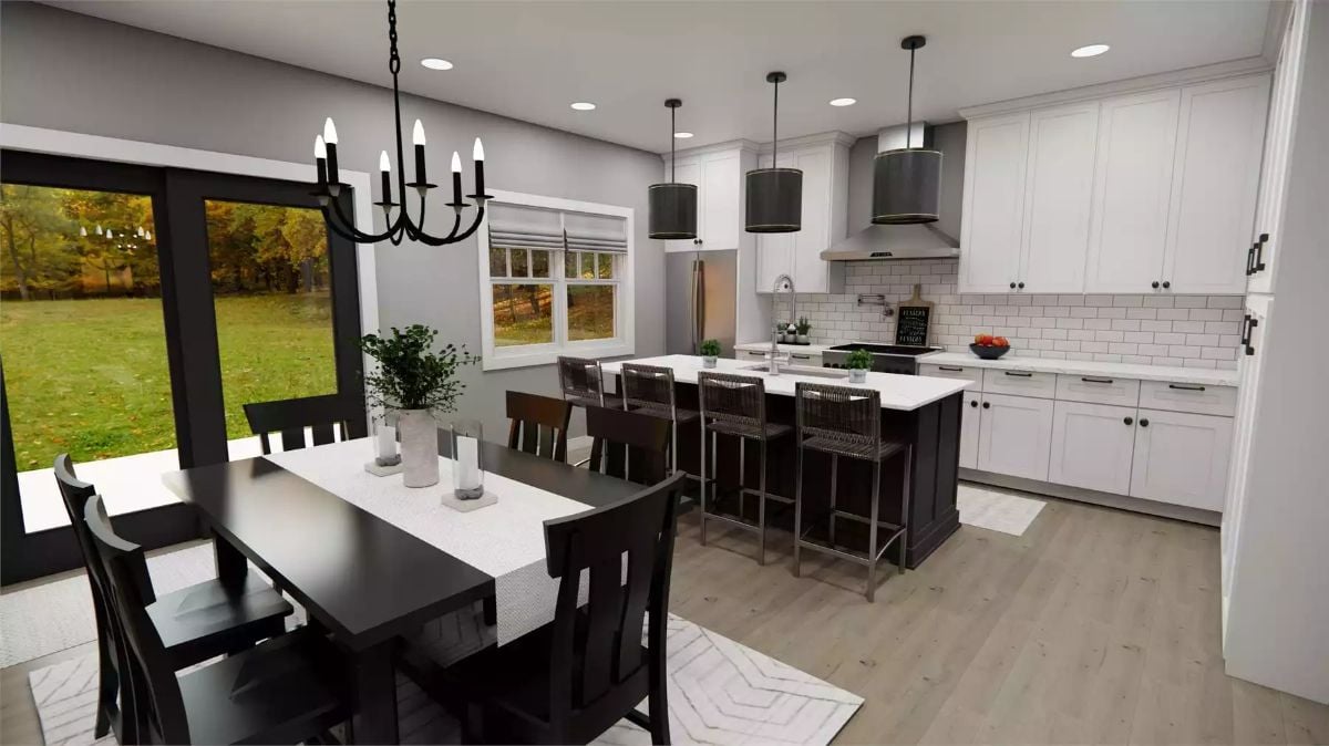 Dark Island, White Cabinets, and a Pendant Situation Worth Copying