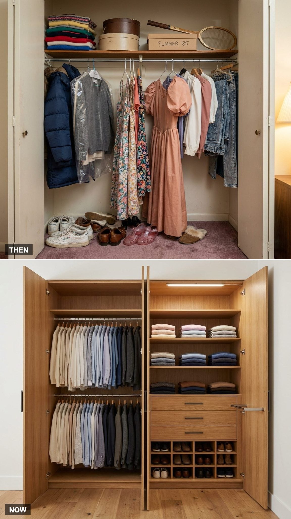The Overflowing Closet vs. The Custom Closet System