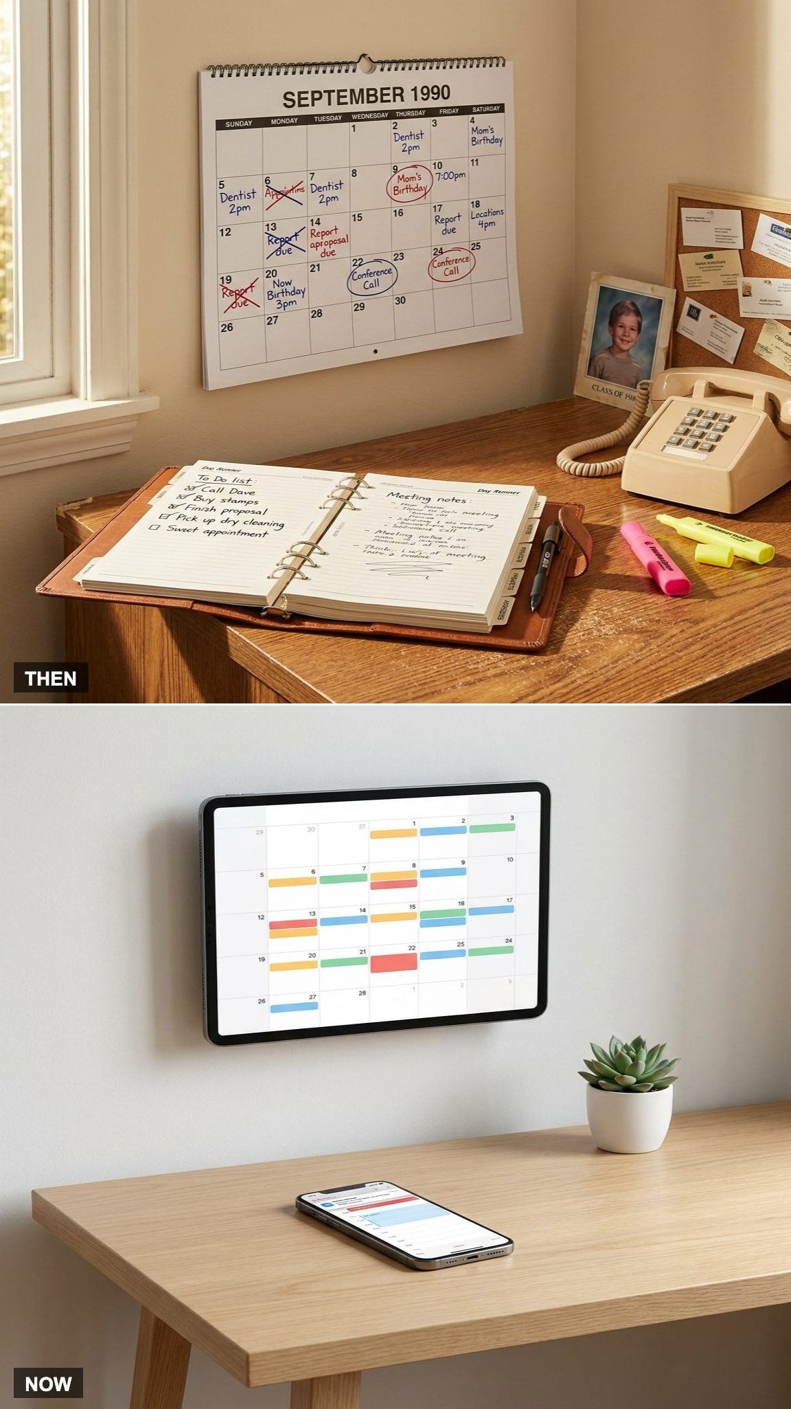 Paper Calendars Controlled the Schedule vs. Digital Calendars Send Automatic Reminders