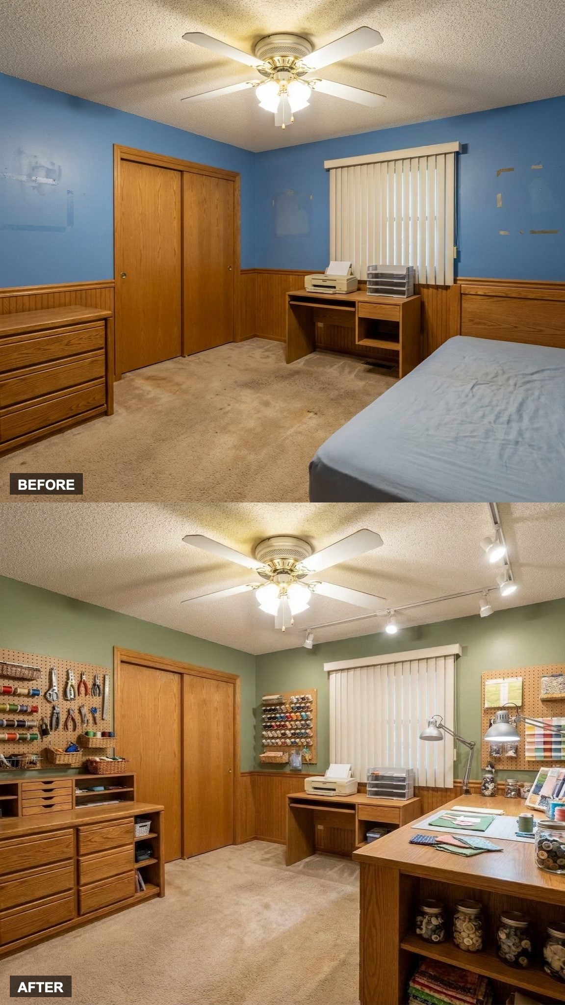 Pegboards, Task Lighting, and a Big Worktable Built the Craft Studio That Never Quite Happened
