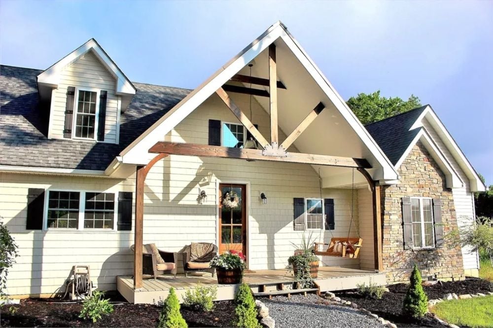 Exposed Timber Gable and a Porch Swing That'll Actually Get Used