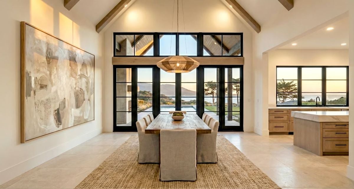 Cathedral Ceilings, Black Steel Frames, and a View That Does the Work