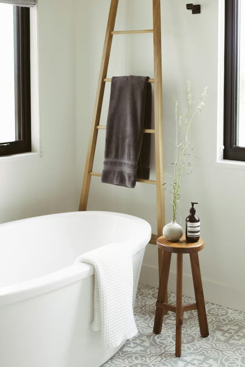 Ladder Rack and Waffle Knit Make Bathtime Feel Less Rushed