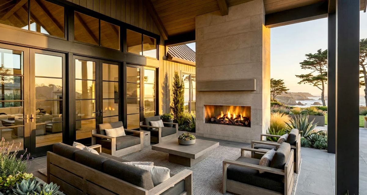 Outdoor Fireplace Living Where the Pacific Meets the Patio