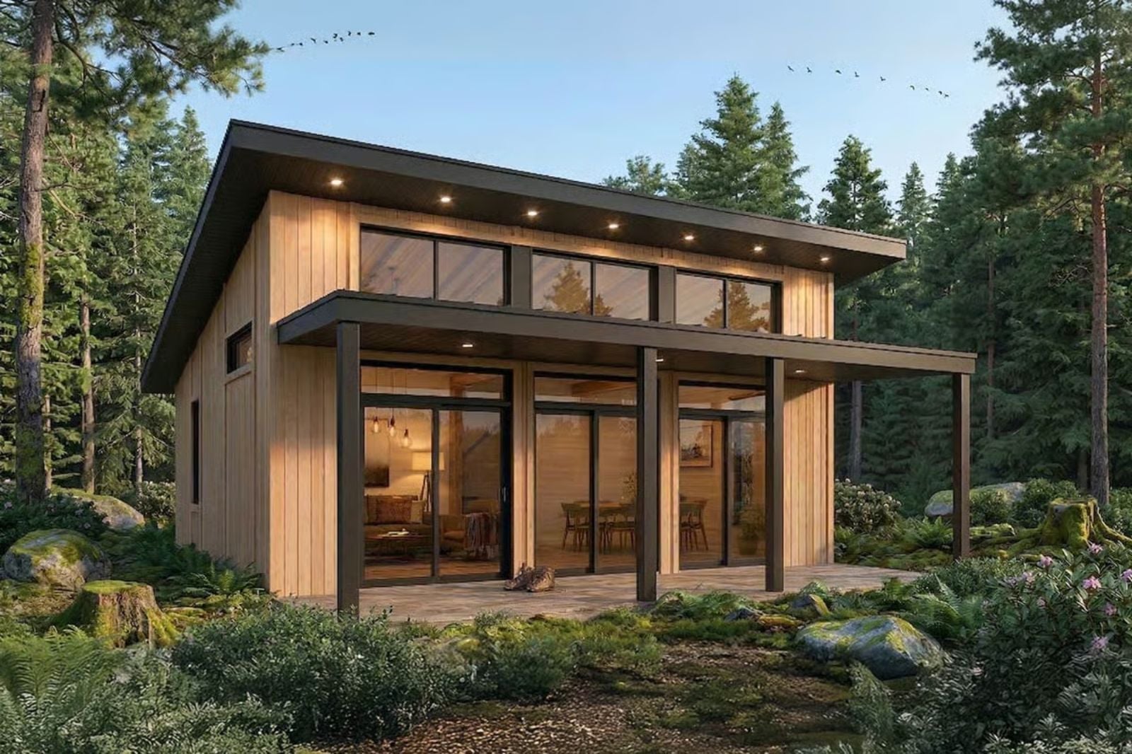 Pinehaven 2-Bedroom Modern Mountain Cabin with Covered Terrace Designed for Couples Who Want a Home That Feels Like Vacation (Floor Plan)