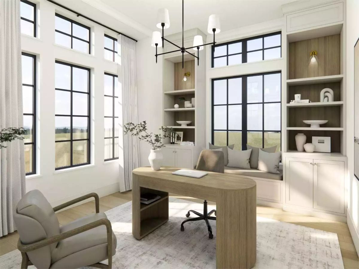 Built-In Shelves, a Window Seat, and Enough Natural Light to Skip the Overhead Fixtures
