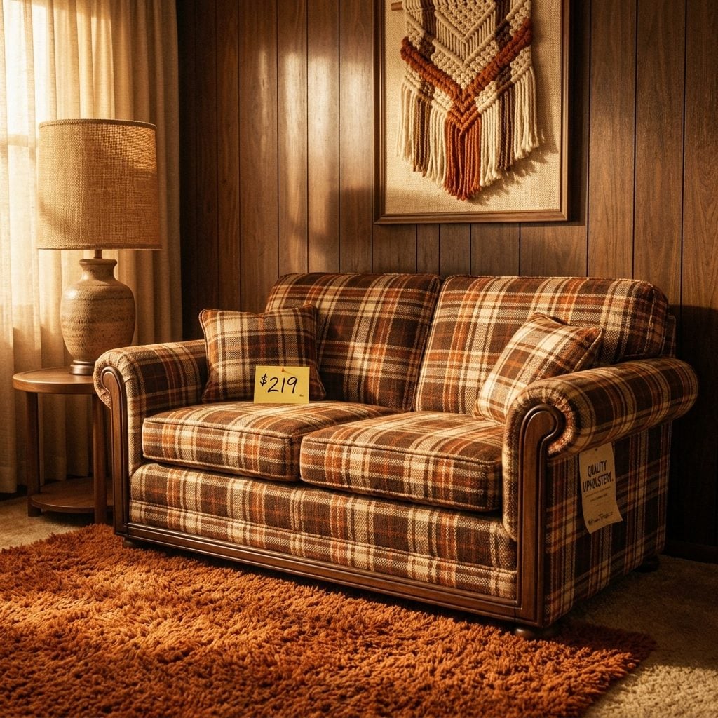 A Plaid Loveseat to Match: Around $220 in 1978