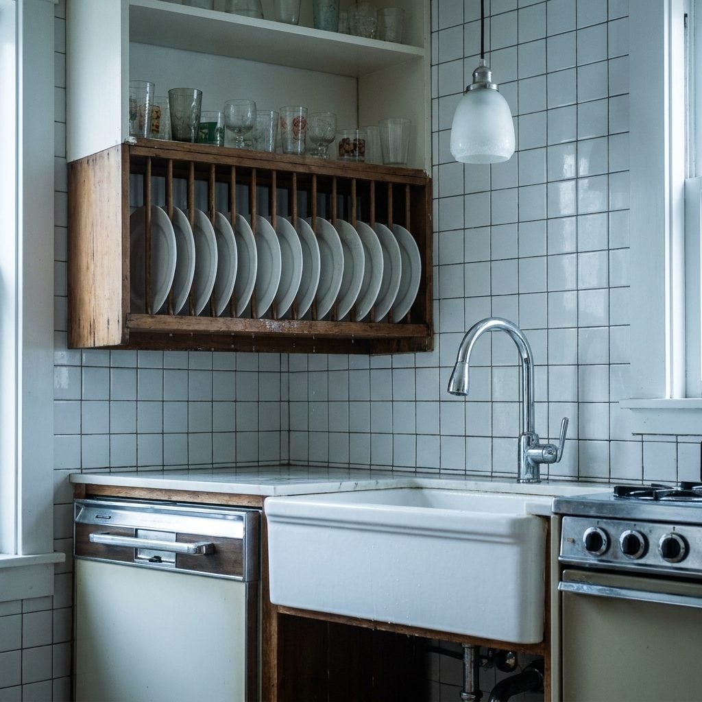 The Plate Rack Above the Sink That Skipped the Dish Towel