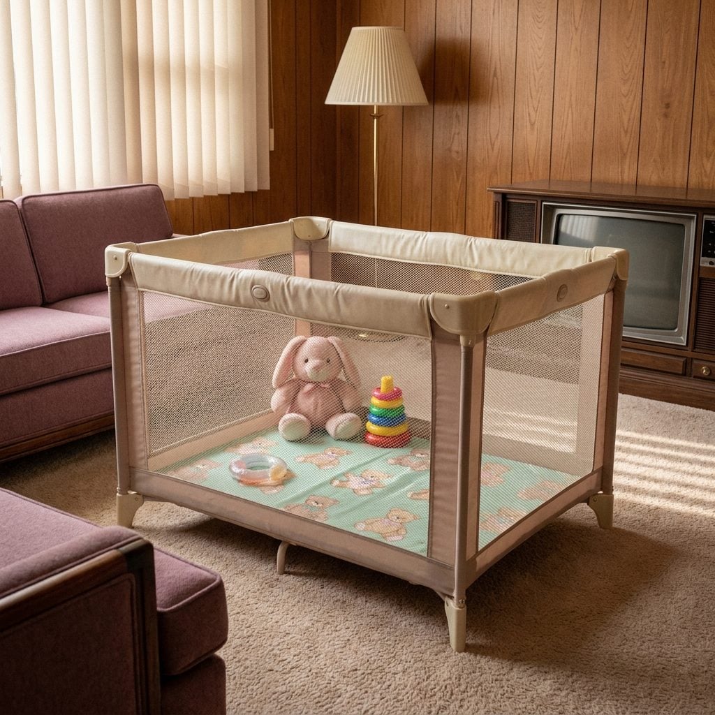 21. A Mesh-Sided Playpen Cost About $38 in 1987