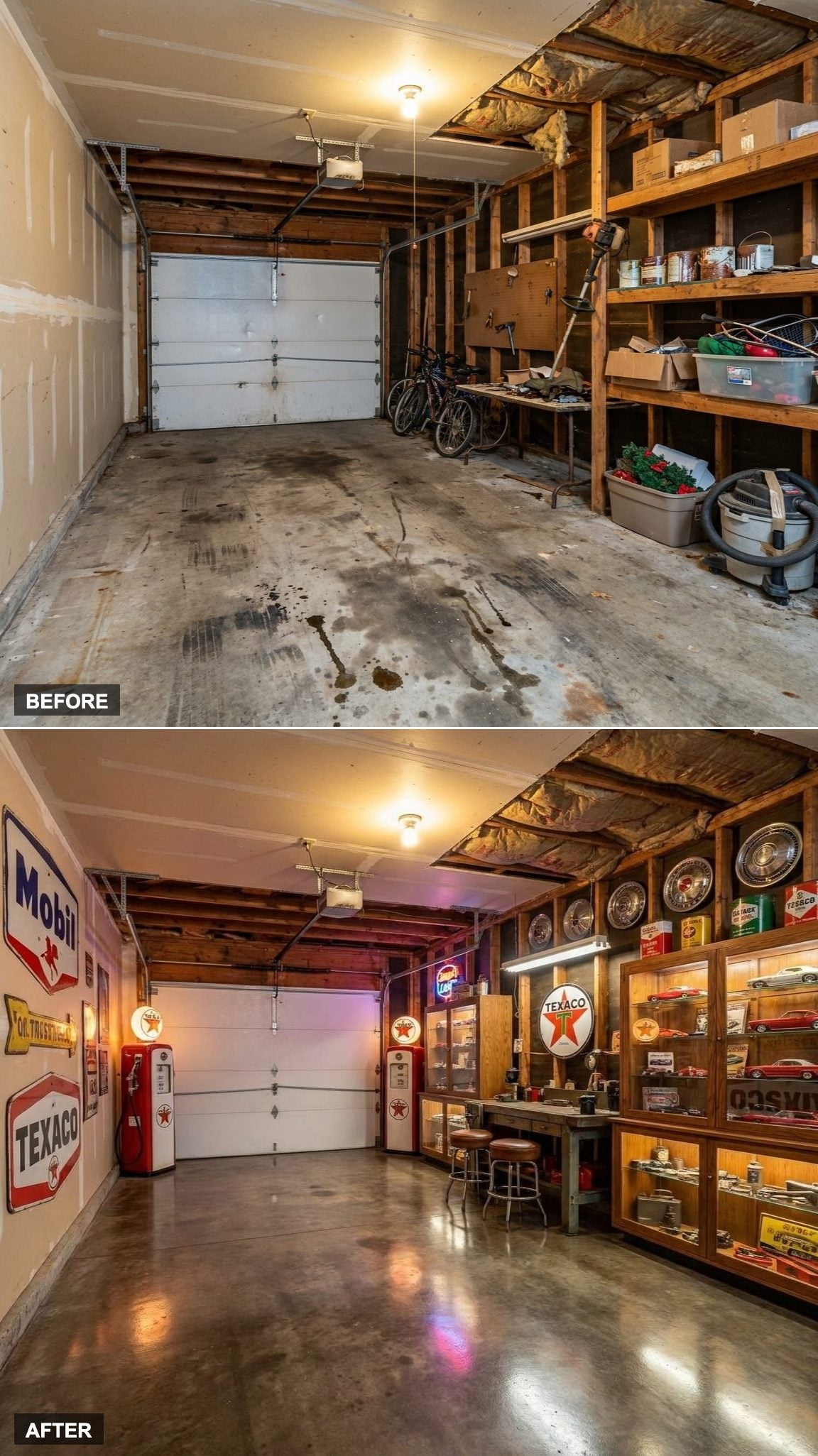 Polished Concrete, Vintage Gas Station Décor, and a Garage Built for Collectors