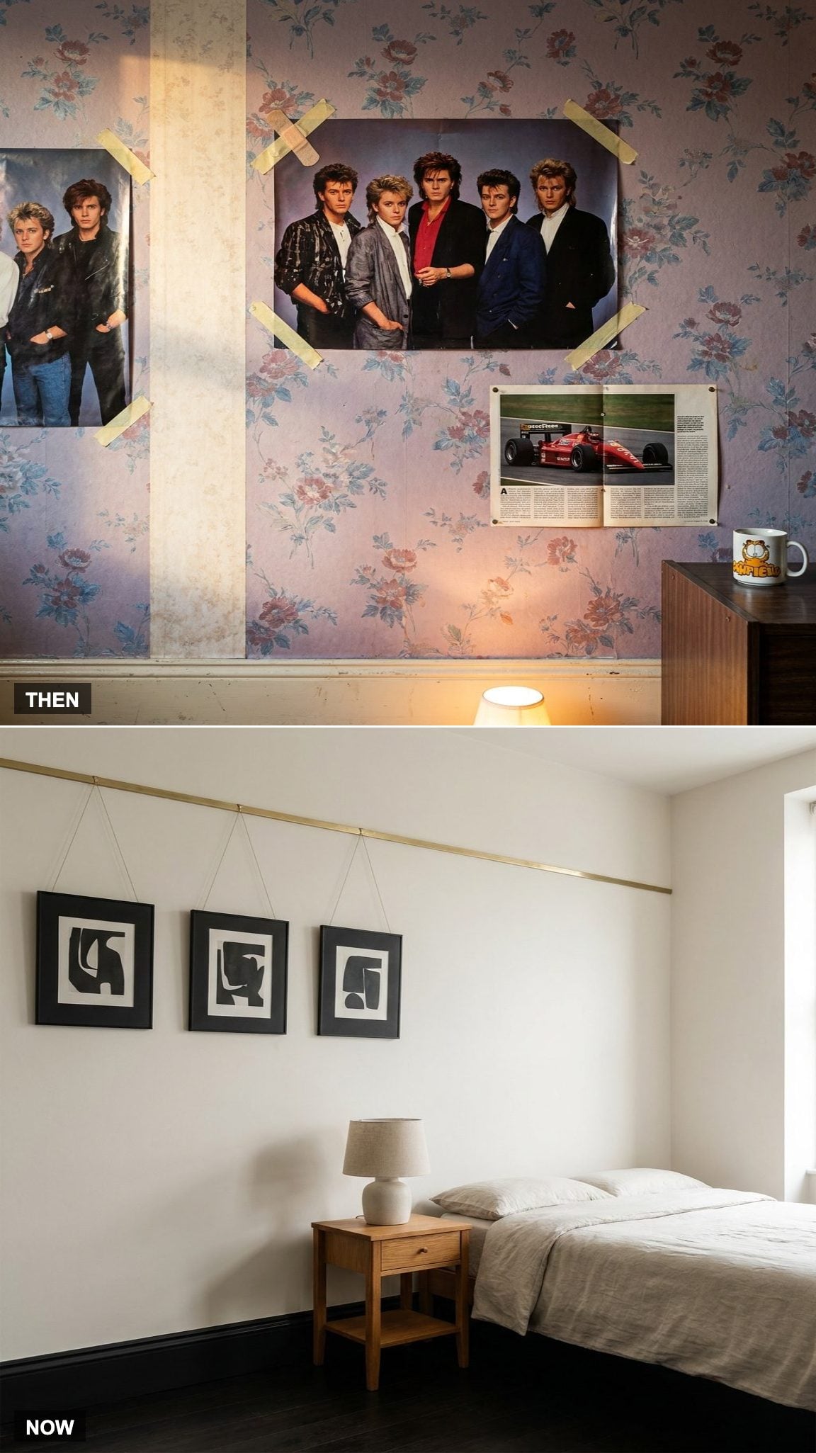 Posters Taped to the Wall vs. Framed Art on a Picture Rail