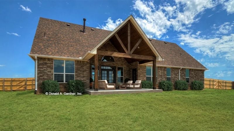 Gabled Covered Porch Built for Morning Coffee and Weekend Cookouts