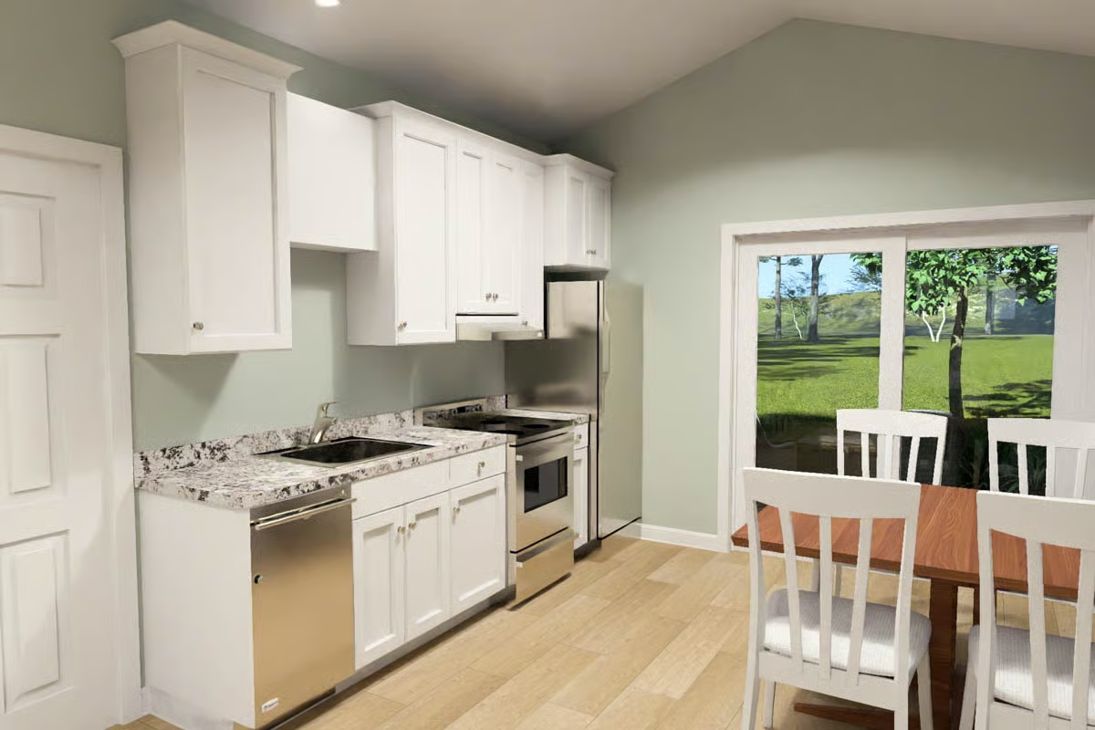 Sage Green Walls and Stainless Steel That Don't Try Too Hard