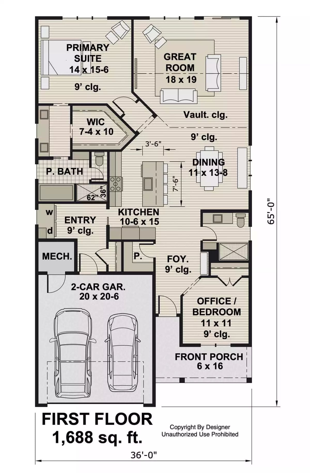 Floor Plan - Prospect Place 2-Bedroom Ranch with Main-Floor Primary Designed for Empty Nesters Who Are Finally Done Compromising