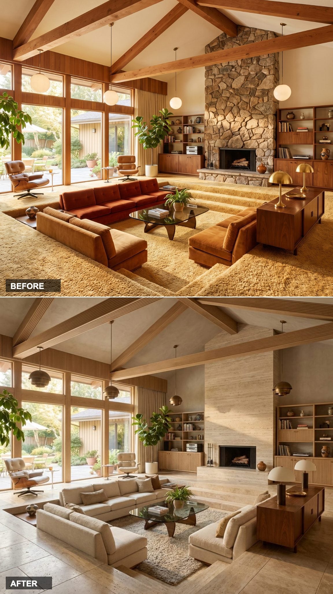 Quiet Luxury in Greige: Fluted Oak and Travertine Take Over
