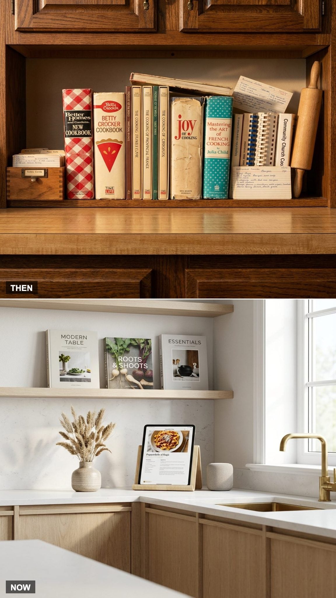The Recipe Source: Cookbook Shelves to a Propped-Up iPad