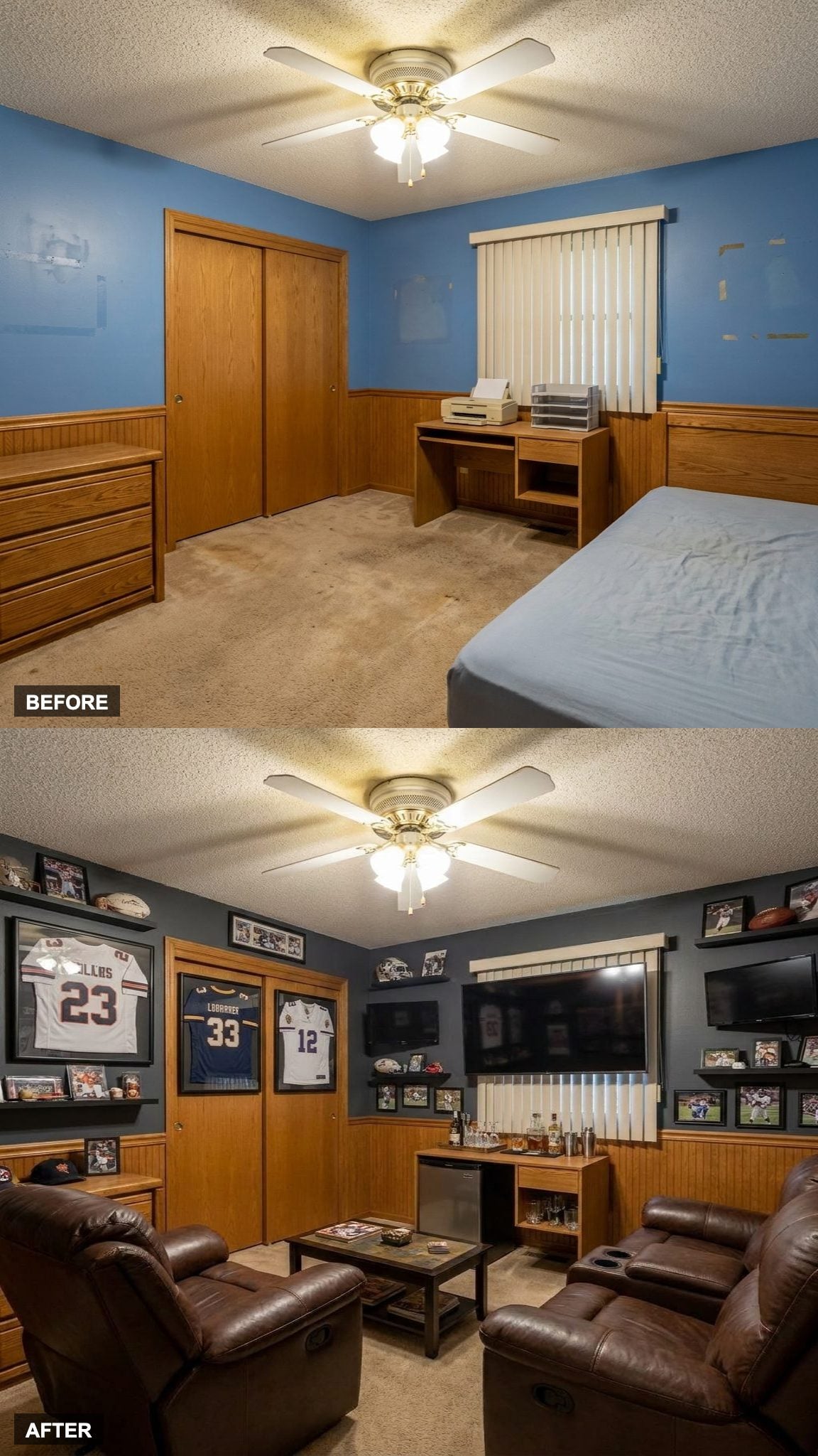 Recliners, Multiple Screens, and a Sports Man Cave That Puts the Living Room to Shame