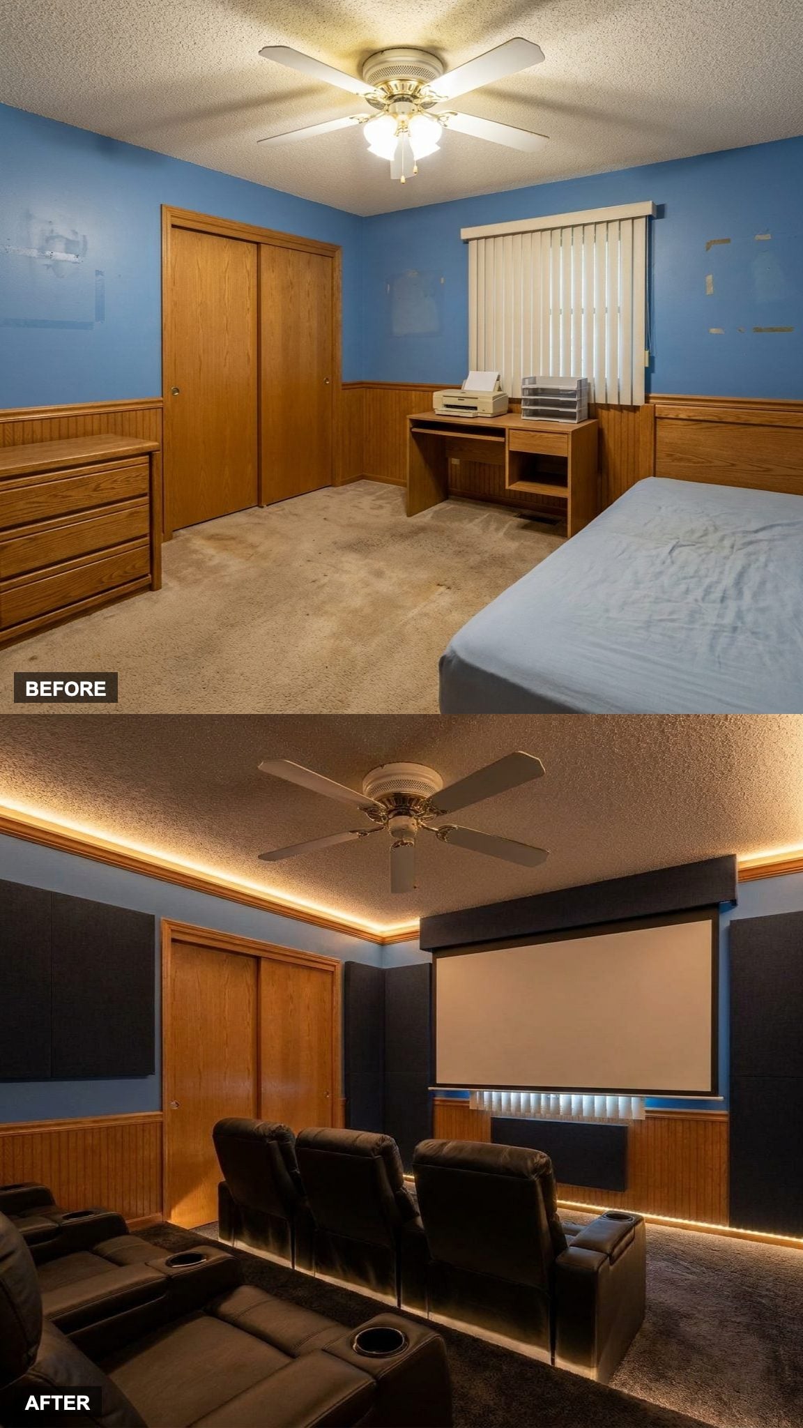 Reclining Theater Seats, Acoustic Panels, and a Home Theater That Skips the Sticky Floor