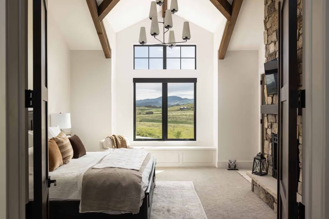 Cathedral Ceiling, Mountain View, Stone Fireplace — Pick All Three