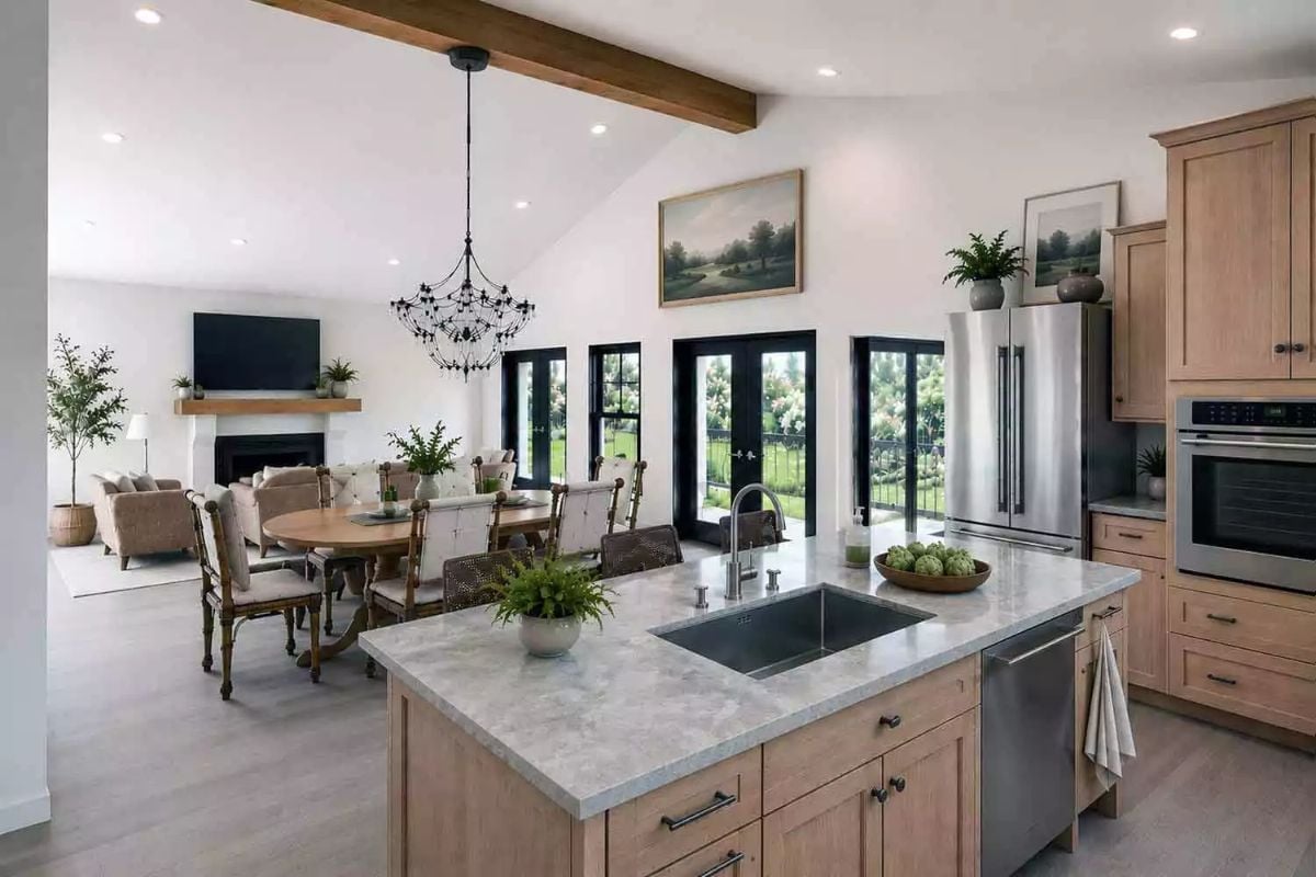 Kitchen Island with a Sink That Actually Makes Sense to Cook Around