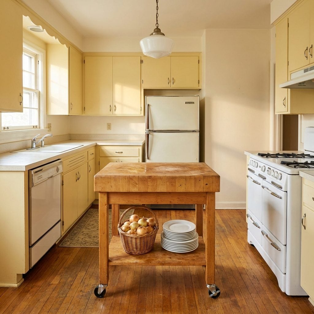 The Rolling Butcher Block on Casters That Doubled as an Island