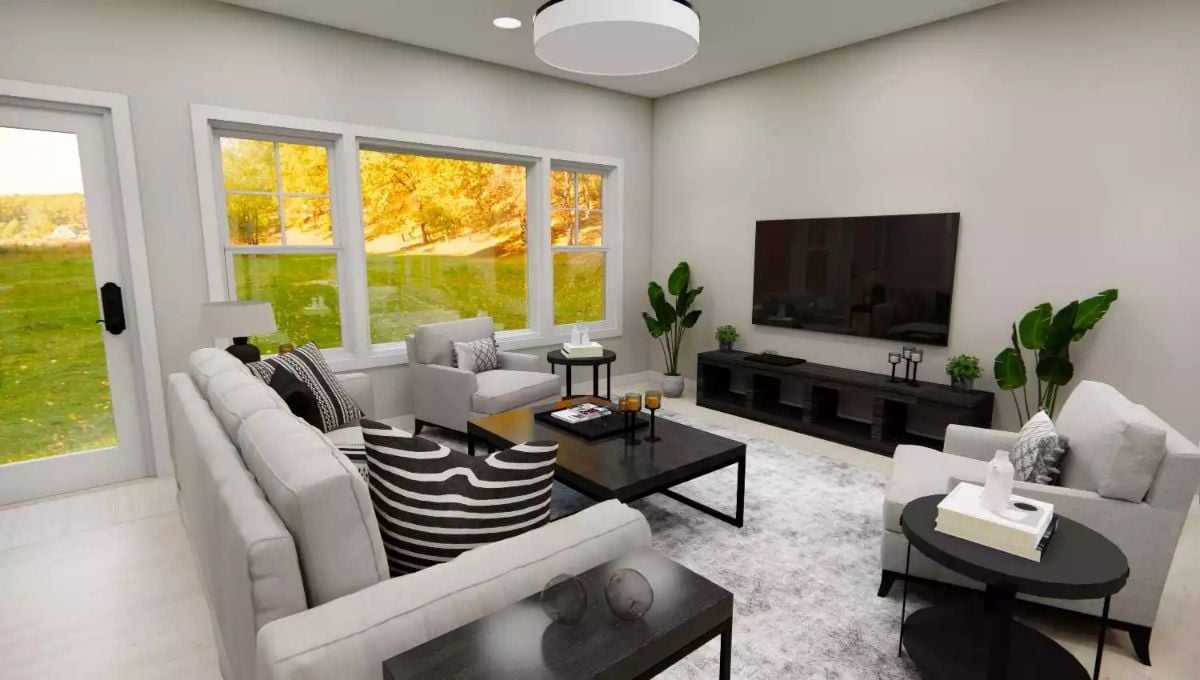 Black Accent Furniture Does the Heavy Lifting in This Light-Filled Living Room