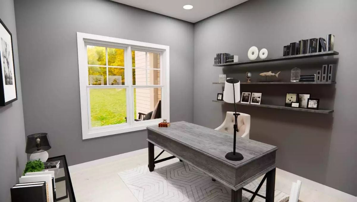 Floating Shelves and a Shark Figurine Signal This Room Belongs to Exactly One Person