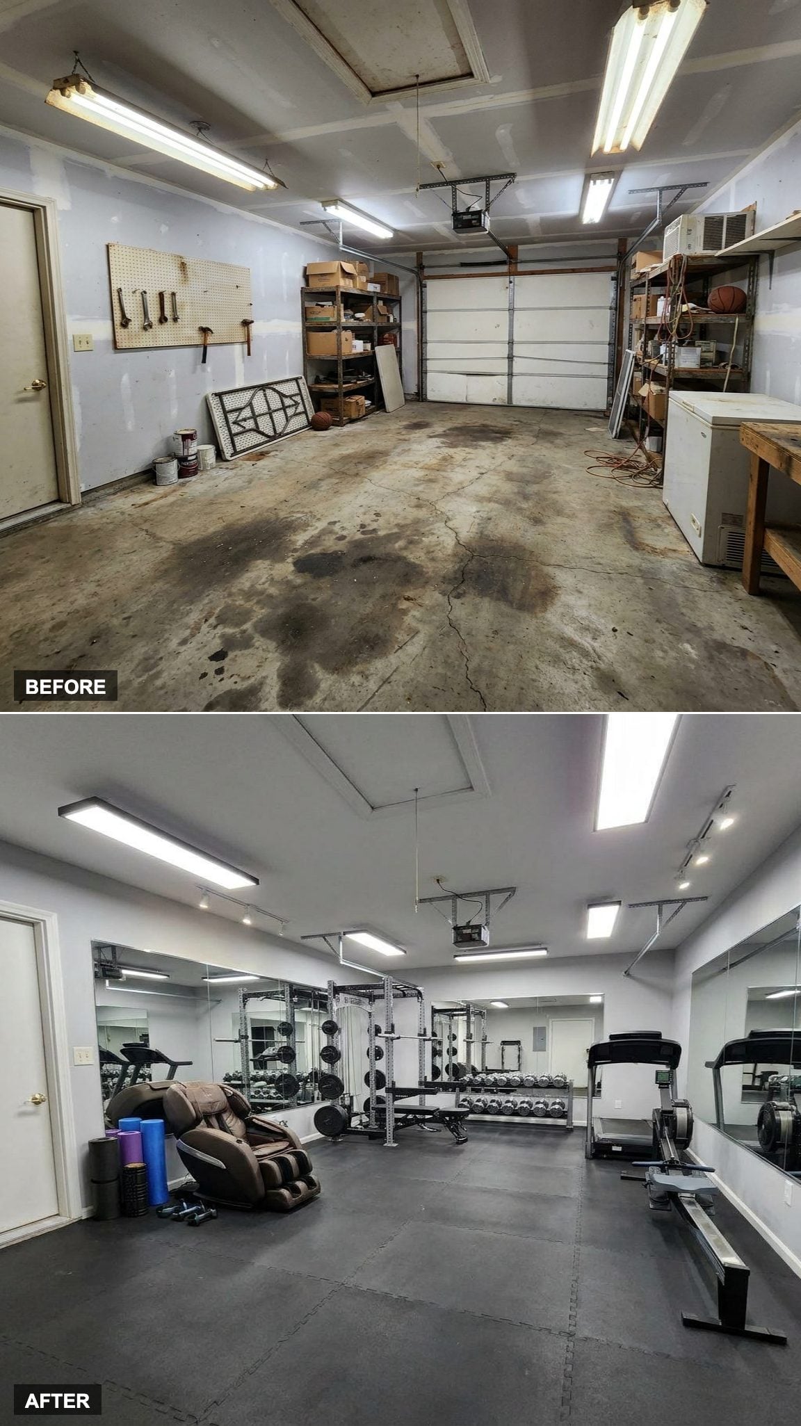Rubber Flooring, Floor-to-Ceiling Mirrors, and a Luxury Home Gym With an Actual Recovery Corner