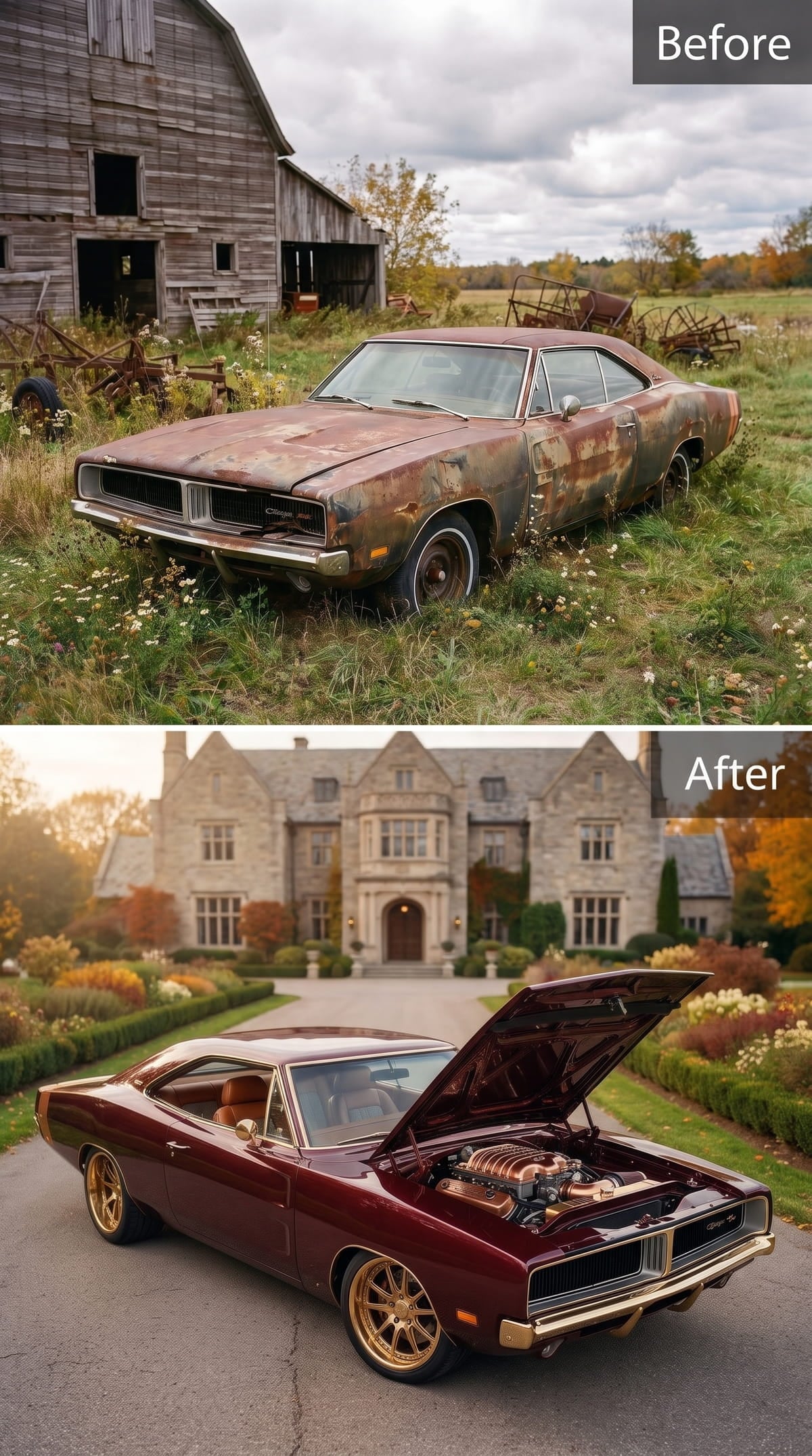 Oxblood Paint Gives the Charger a Heavier, More Formal Presence