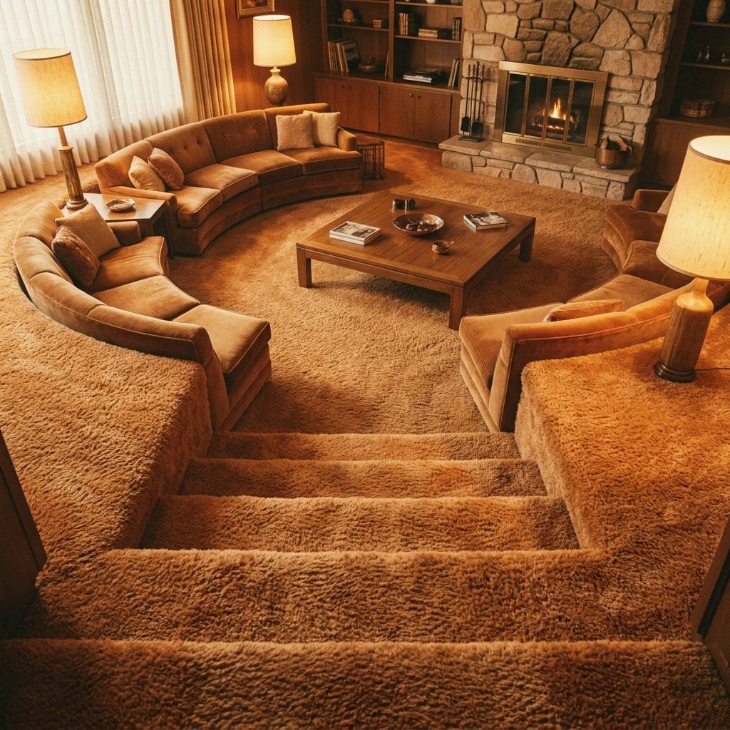 The Shag Carpet on the Sunken Living Room Steps That You Ran Your Hand Along While Walking Down