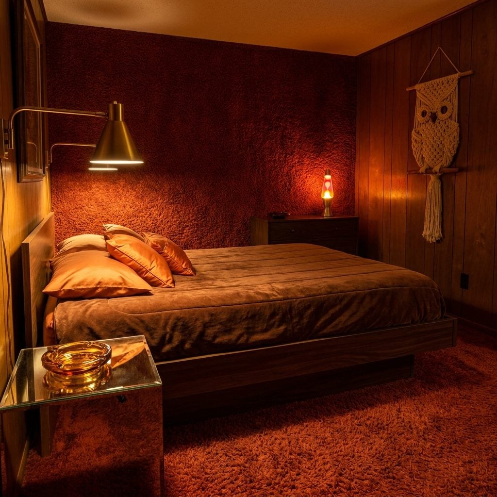 The Shag on the Wall Behind the Waterbed