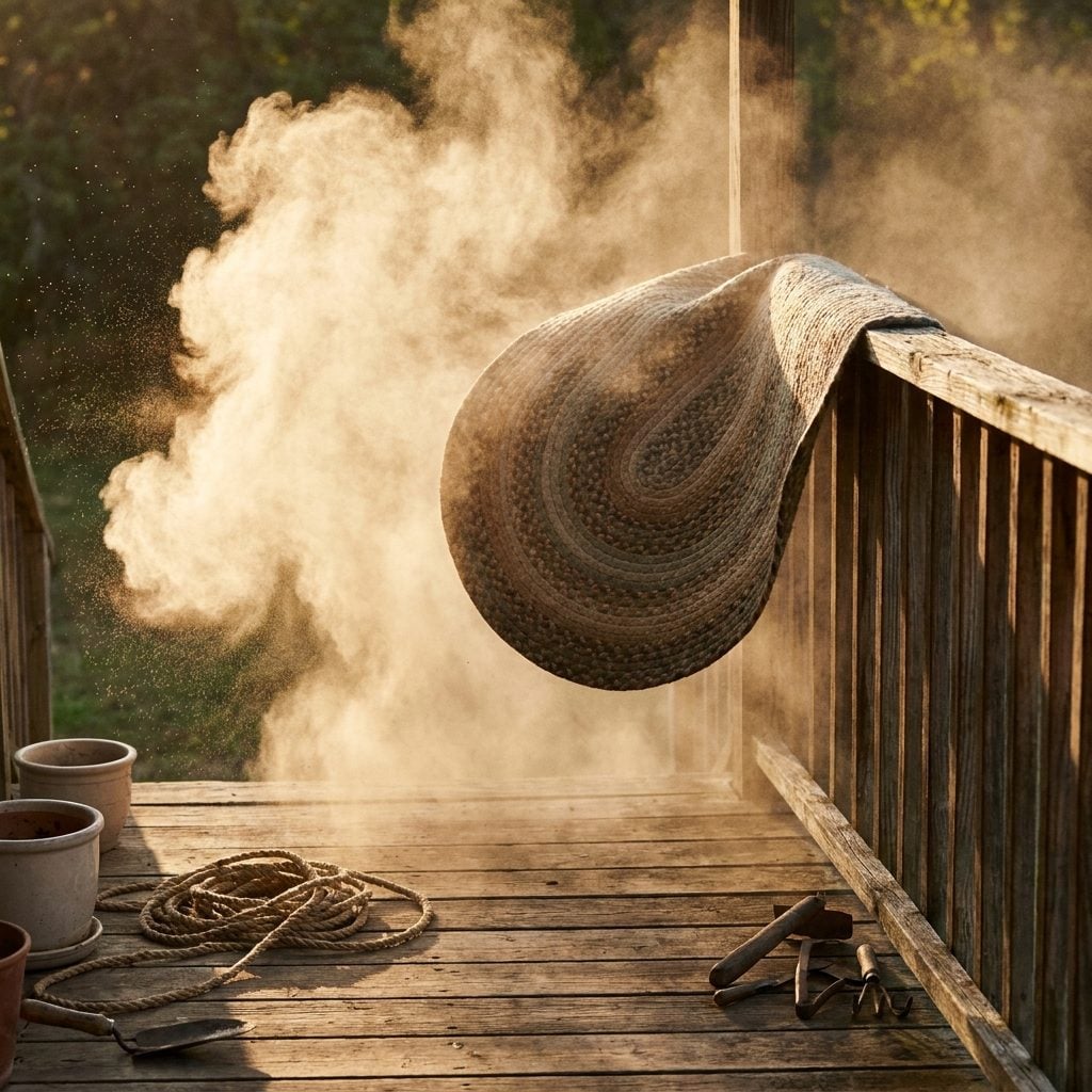 Shaking the Throw Rugs Off the Back Porch