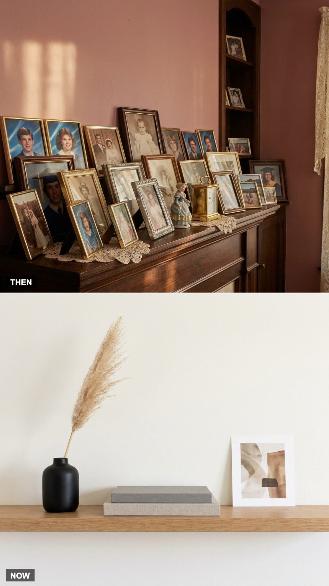 The Shelf Full of Framed Faces