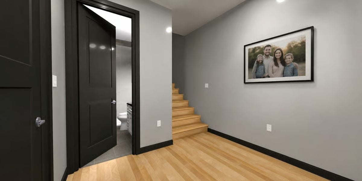 Hallway Layout Here Earns Its Square Footage With a Smart Door Placement