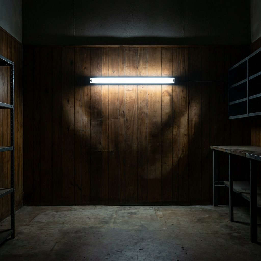 The Single Fluorescent Shop Light Mounted Sideways That Lit the Whole Room Wrong